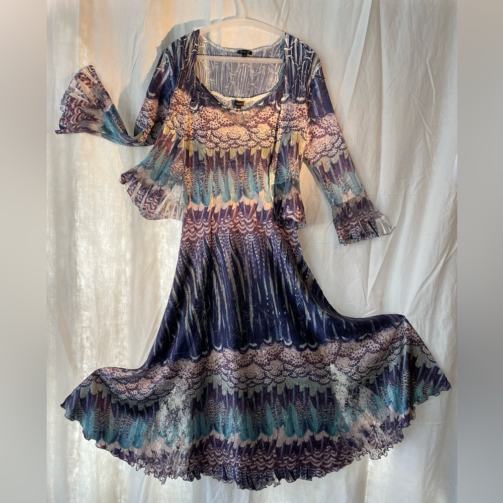Komarov Full length sleeveless dress with jacket